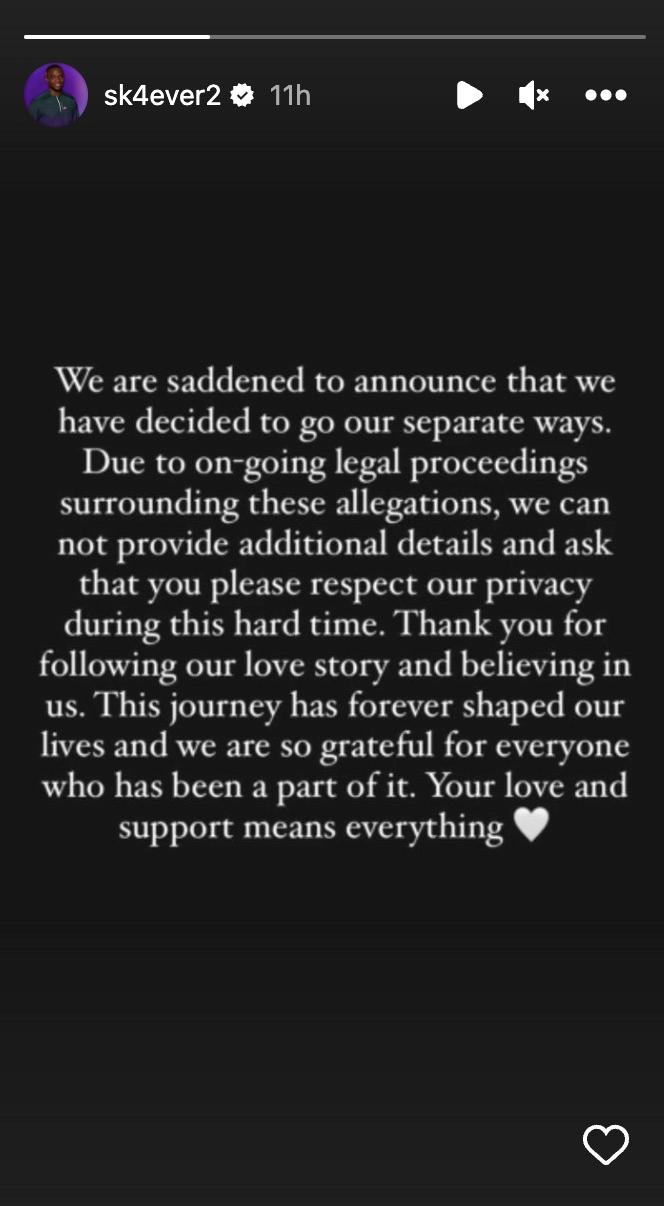 sk and raven breakup announcement