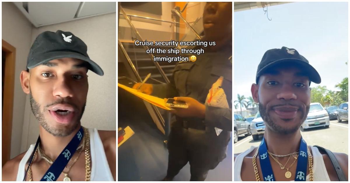 tiktok screenshots of man kicked off cruise for marijuana