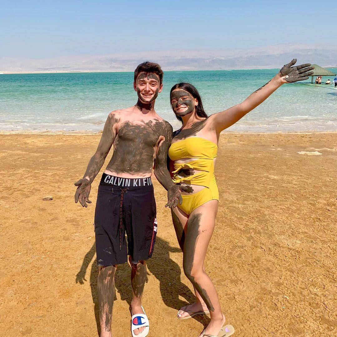 Noah and his sister Chloe Schnapp at the Dead Sea in Israel in 2019