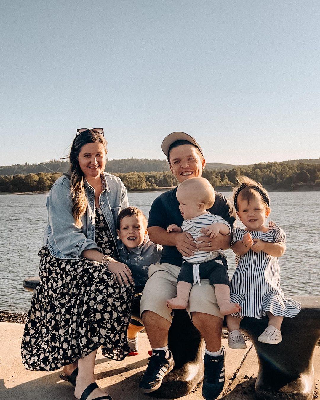 Zach Roloff and wife Tori Roloff and their three kids Jackson, Lilah, and Josiah