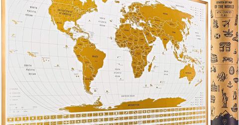 Scratch Off Map of The World with Flags