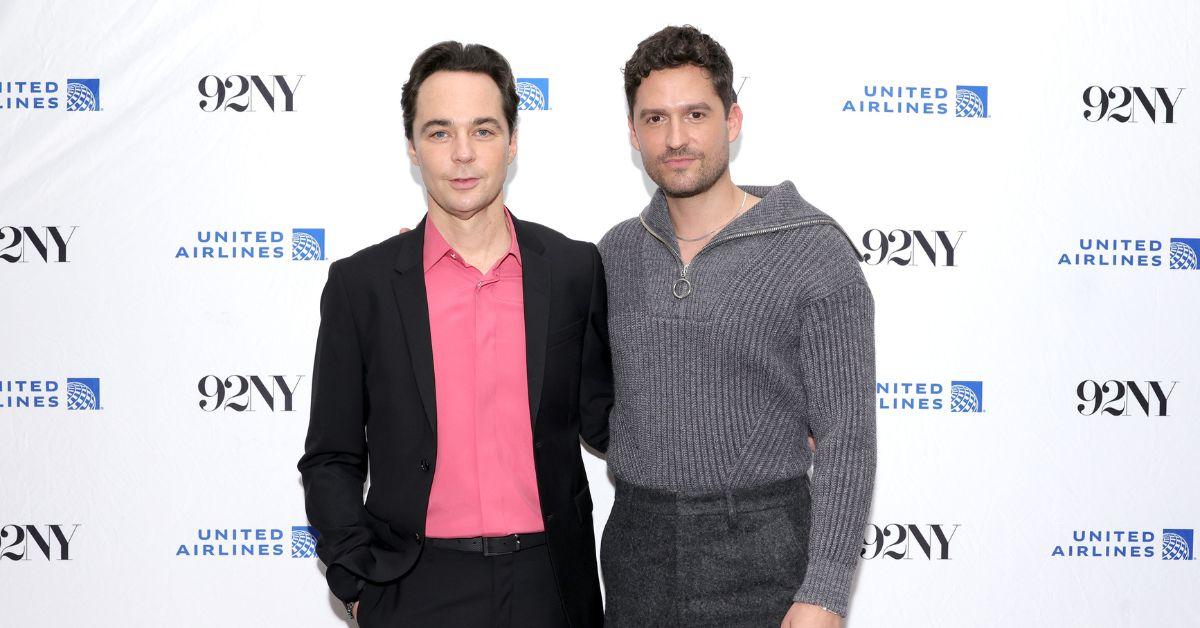 (l-r): Jim Parsons and Ben Aldridge on the red carpet of the 'Spoiler Alert' premiere. 