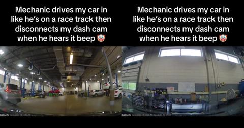 Mechanic Doesn’t Notice Customer’s Dashcam in Car