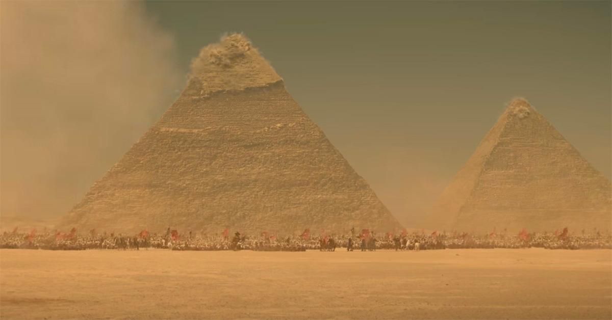 A pyramid explodes in the 'Napoleon' trailer. 