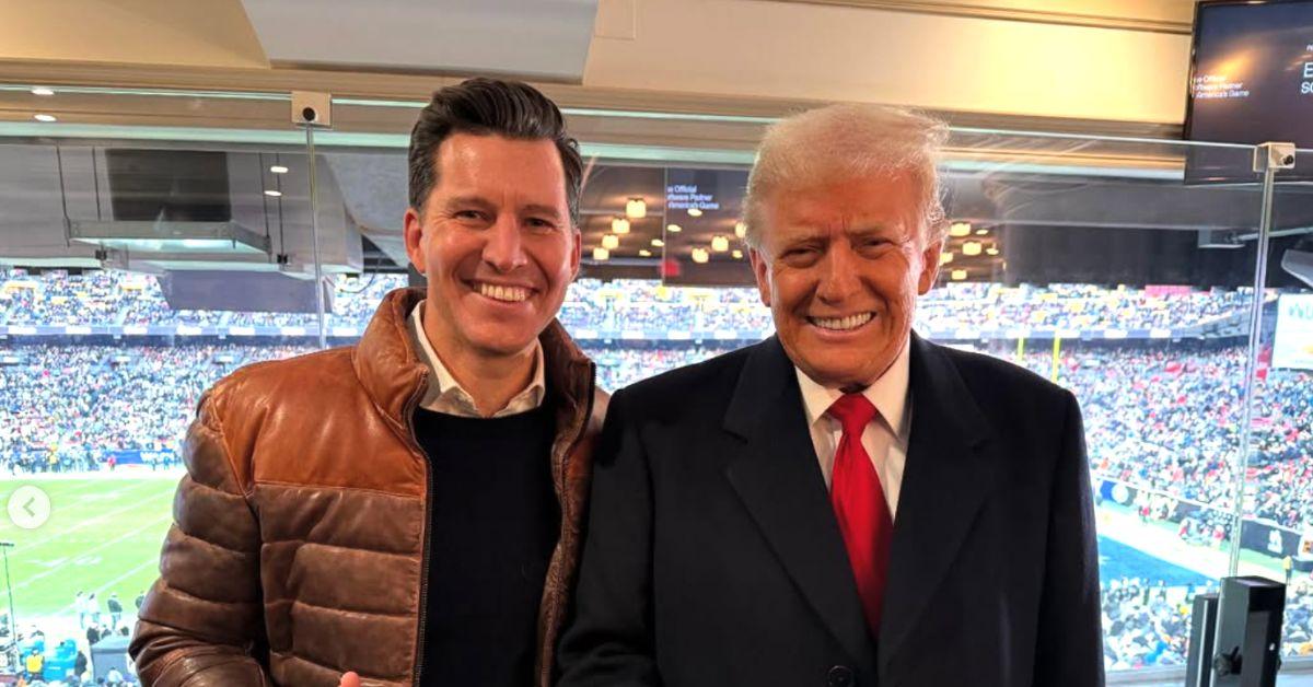 Will Cain and Donald Trump at the Army/Navy game. 