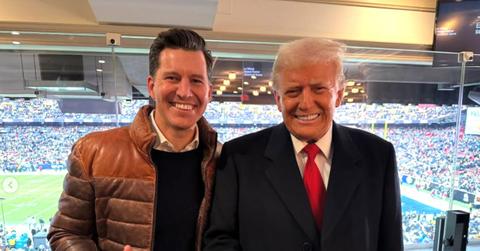 Will Cain and Donald Trump at the Army/Navy game.