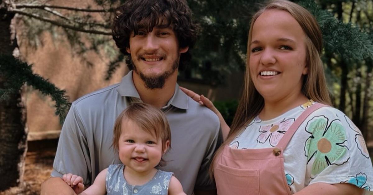 Brice, Elizabeth, and their daughter on Easter.