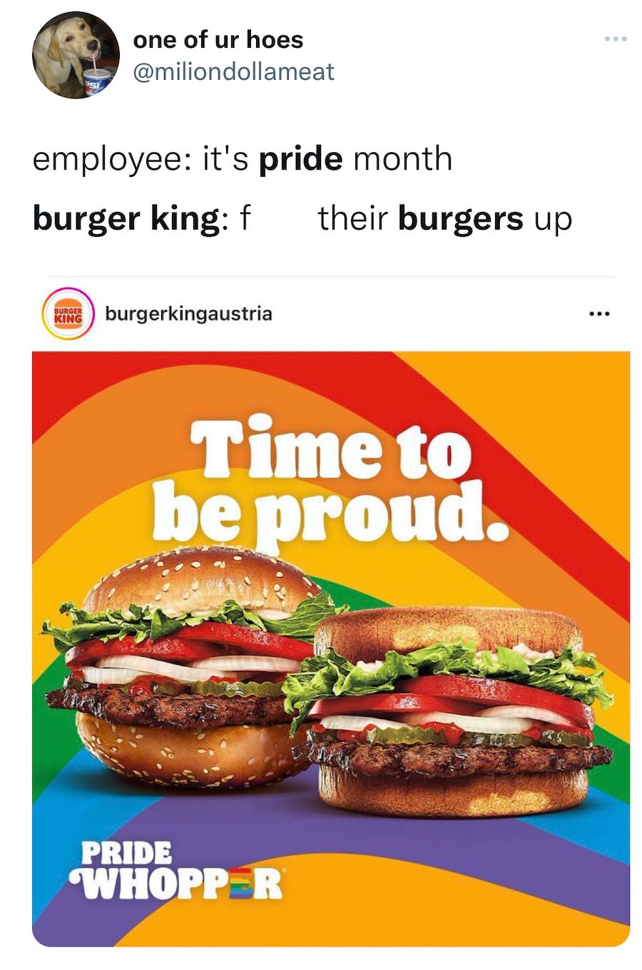 Burger King Pride Burger meme