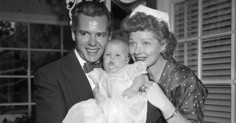 Desi Arnaz, Lucille Ball, and baby Lucie Arnaz
