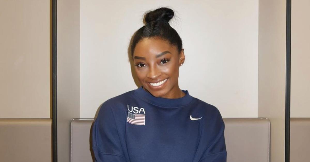 Simone Biles behind the scenes at the 2024 Summer Olympics.