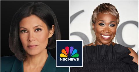 Alex Wagner and Joy Reid and the NBC logo.