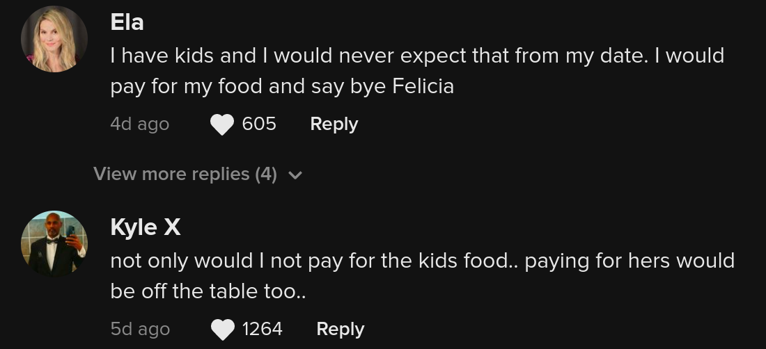 first date pay meals for kids