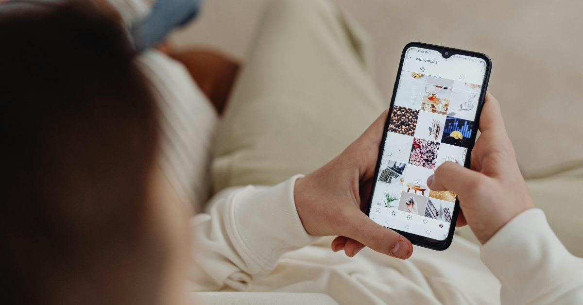 A person scrolling through their Instagram app.