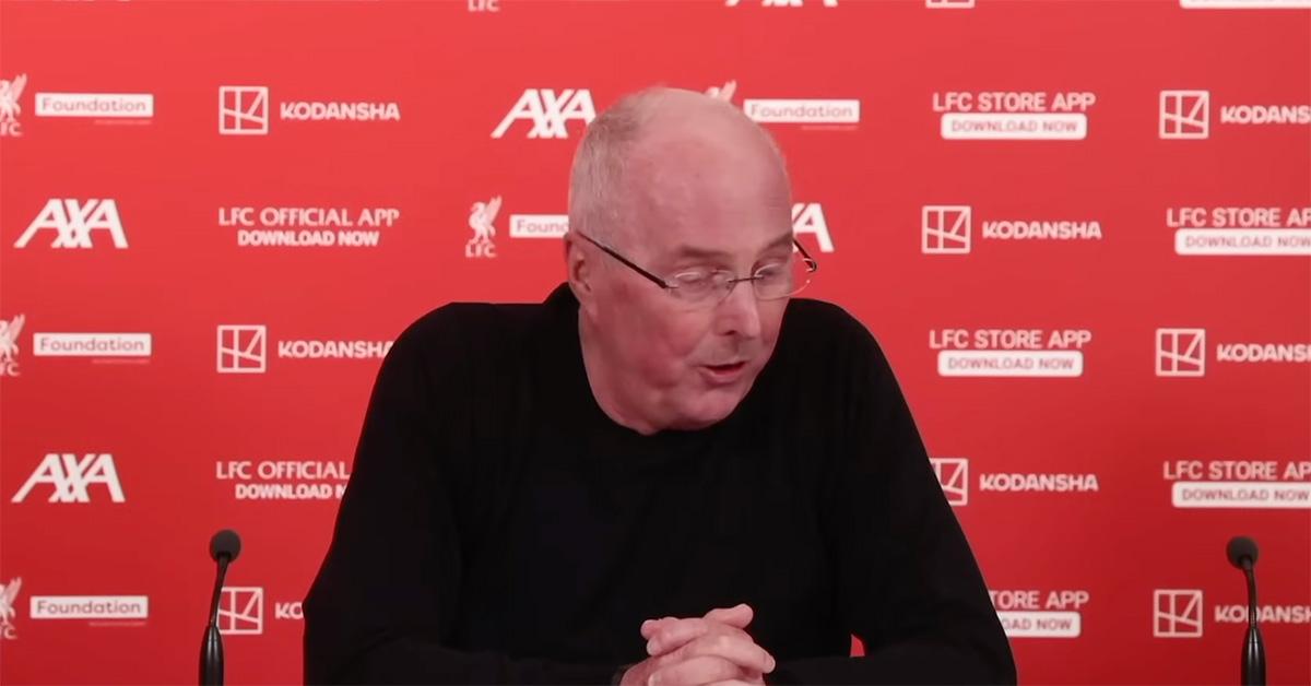 Sven-Goran Eriksson speaking during a press conference. 