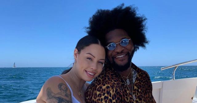 Katrina "Kat Stacks" Jackson get cozy on a boat.