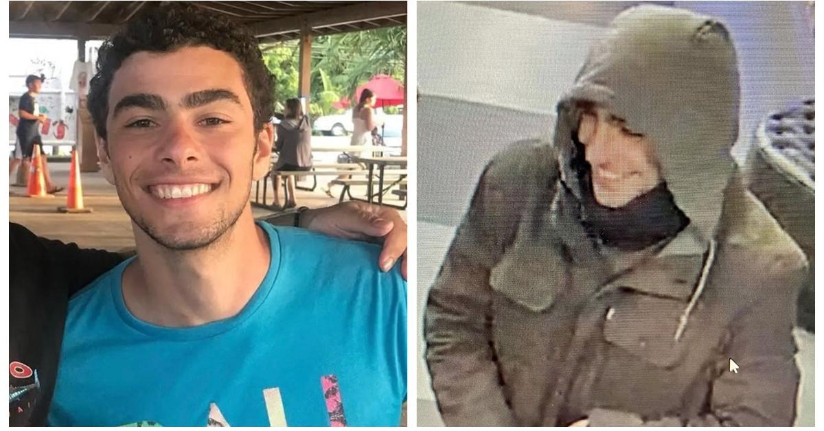 (L-R): Luigi Mangione; video still of the masked man at the hostel believed to be Mangione