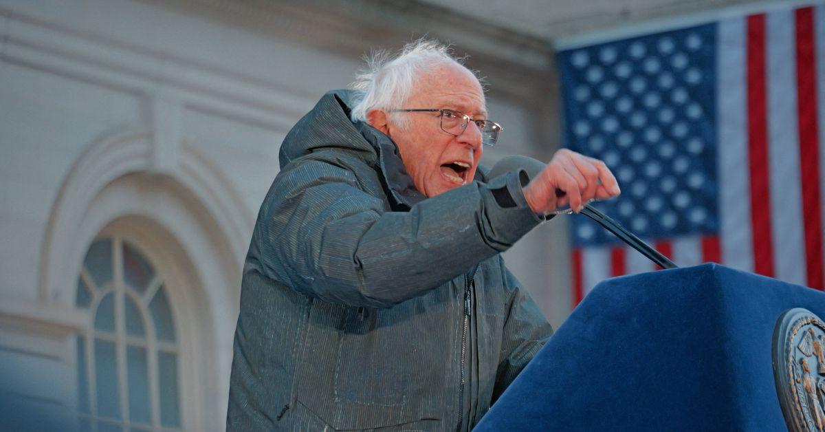 Bernie Sanders speaking at Zohran Mamdani's inauguration. 