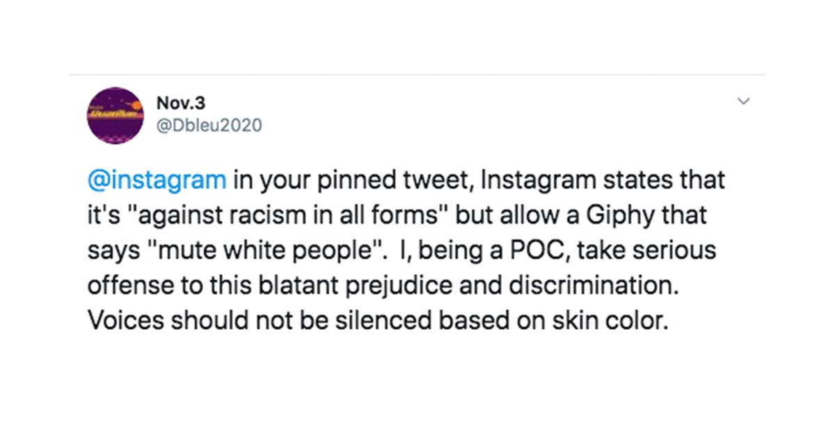 instagram mute white people backlash