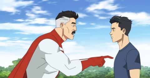 Omni-Man talking to his son Mark,