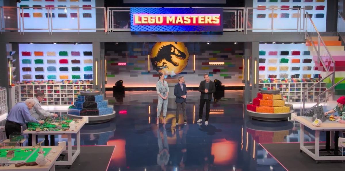 Amy Corbett, Jamie Berard, and Will Arnett in 'LEGO Masters'