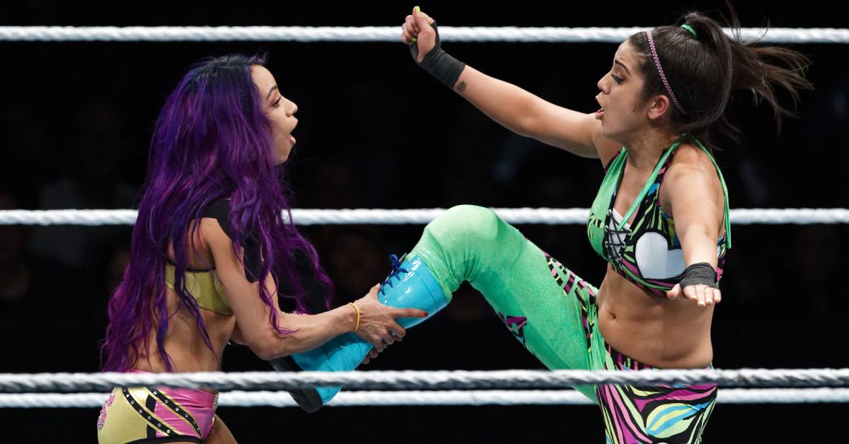 Sasha Banks vs Bayley in WWE in 2018.