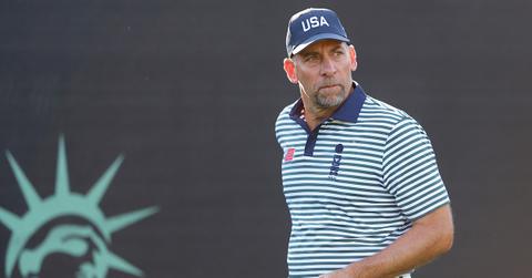 John Smoltz in a polo during a golf tournament.