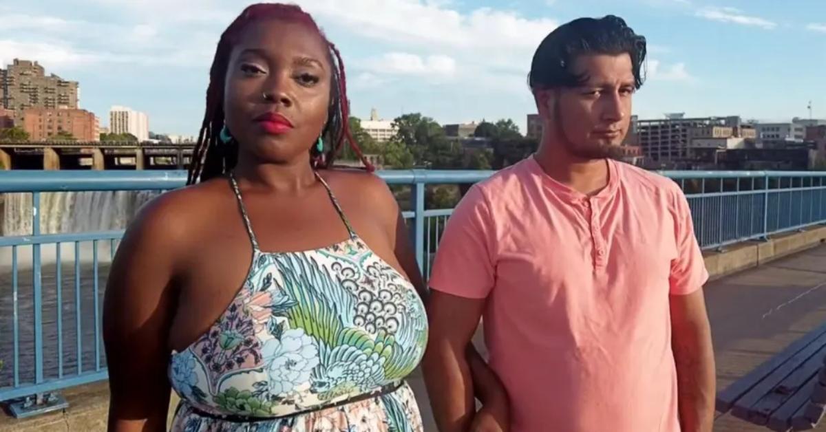 Ashley and Manuel on a bridge in Rochester, NY on 90 Day Fiancé