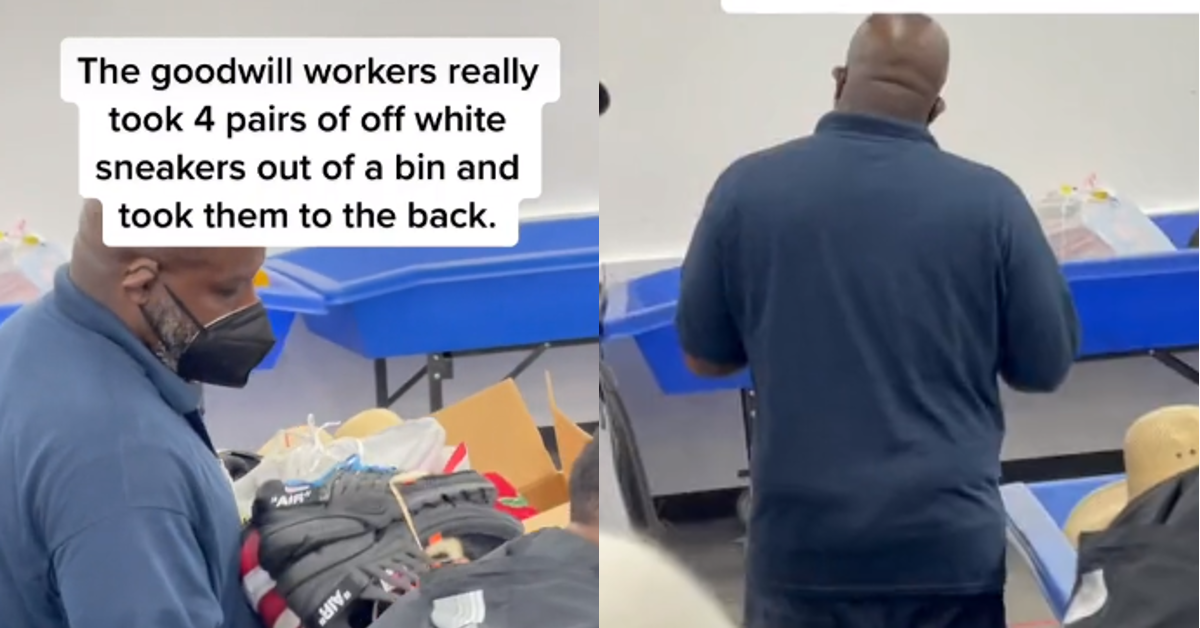 Goodwill Workers Seen Taking Sneakers into Backroom Sparks Debate in