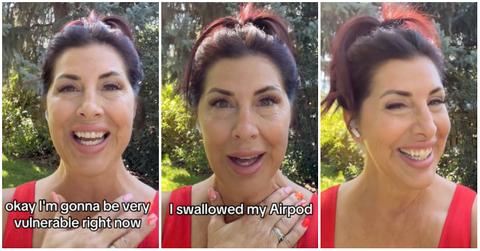 A woman describes how she swallowed an AirPod instead of vitamins