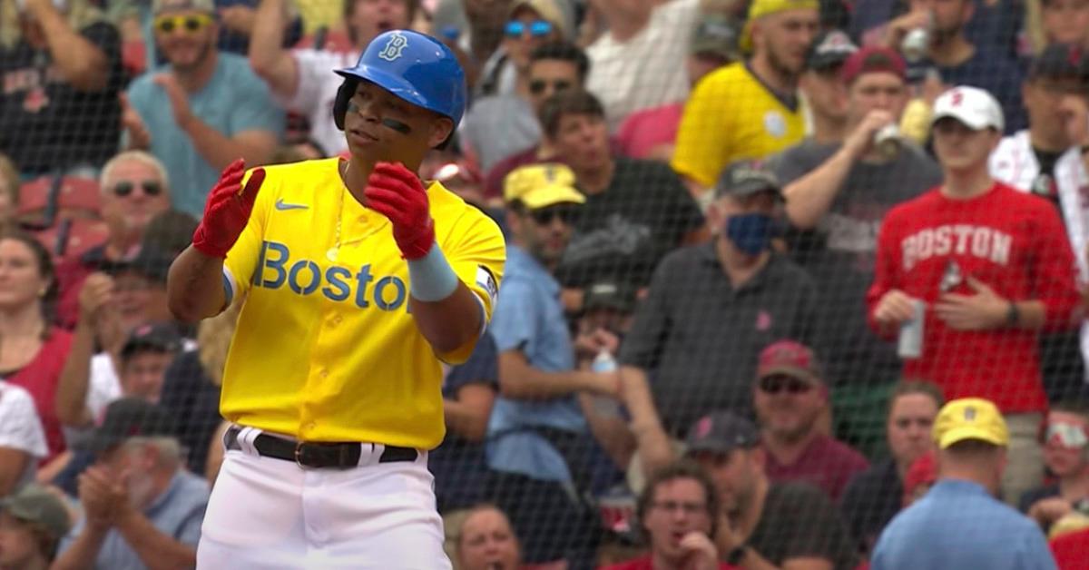 red sox wearing yellow