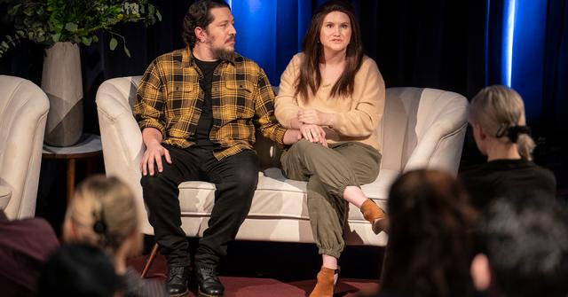 Sal Vulcano and Jillian Bell on "Impractical Jokers."