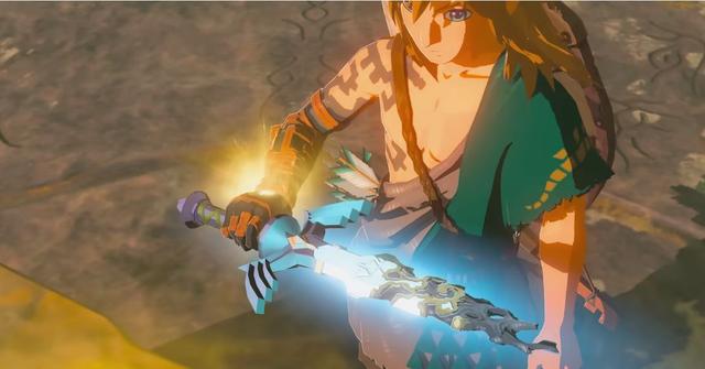 Link holding the Destroyed Master Sword in 'Tears of the Kingdom'