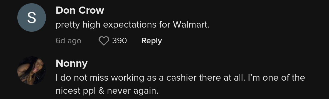 walmart cashier bagging items