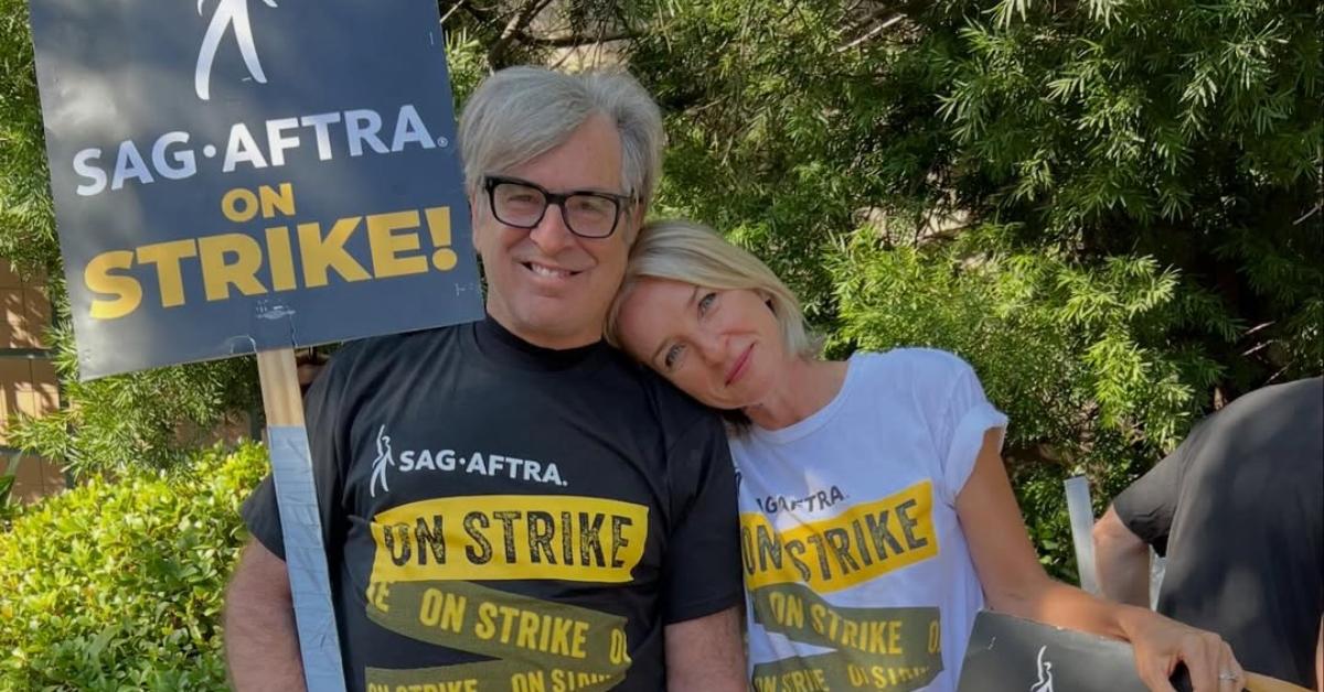 Robert and daughter Ever Carradine on strike in 2023.