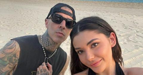 Travis Barker and Atiana De La Hoya at the beach