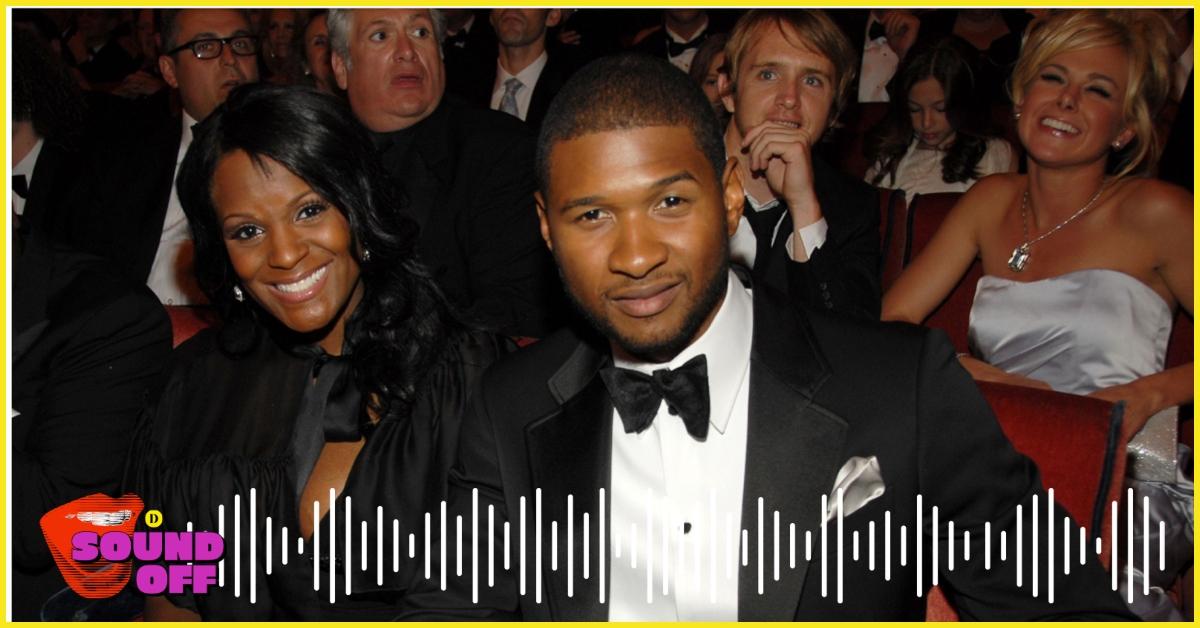 (l-r): Tameka Raymond and Usher at an event