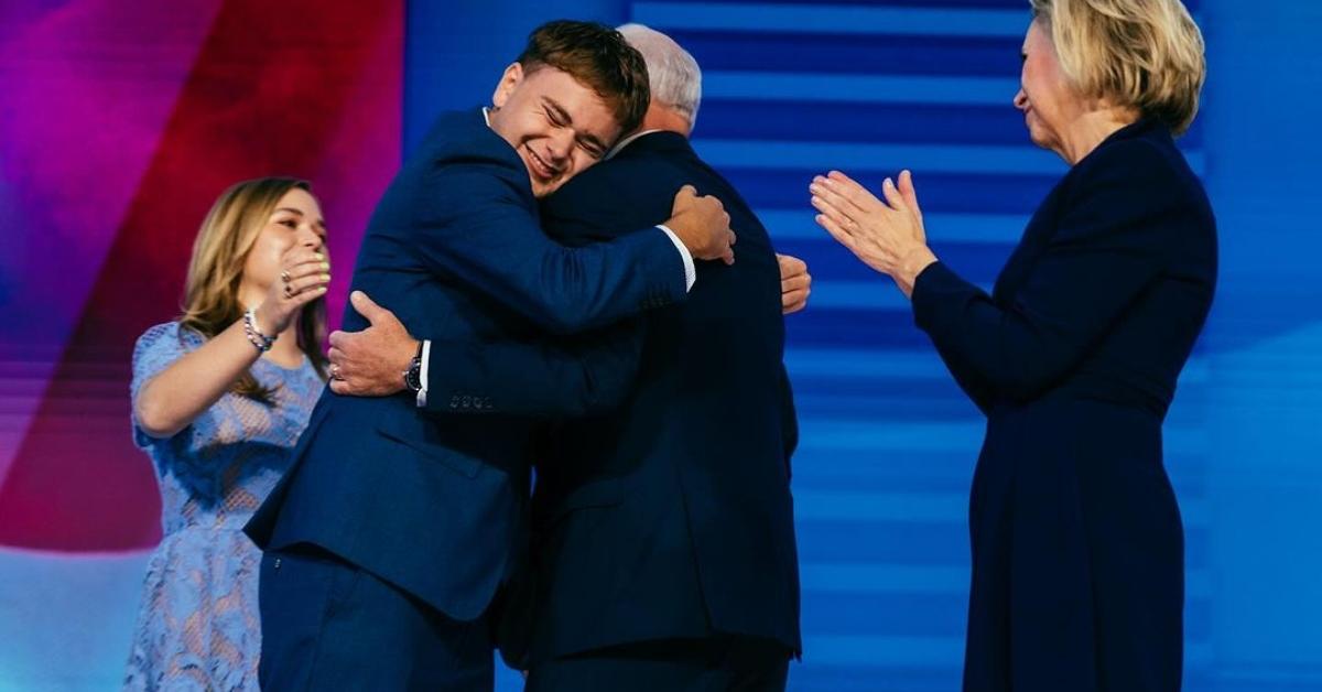 Tim Walz with his family at the DNC