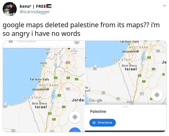 Why Has Palestine Been Removed From Google Maps In 2020 Details