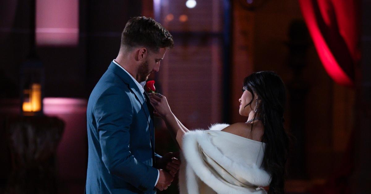 (l-r): Sam M. and Jenn Tran at the rose ceremony on 'The Bachelorette'