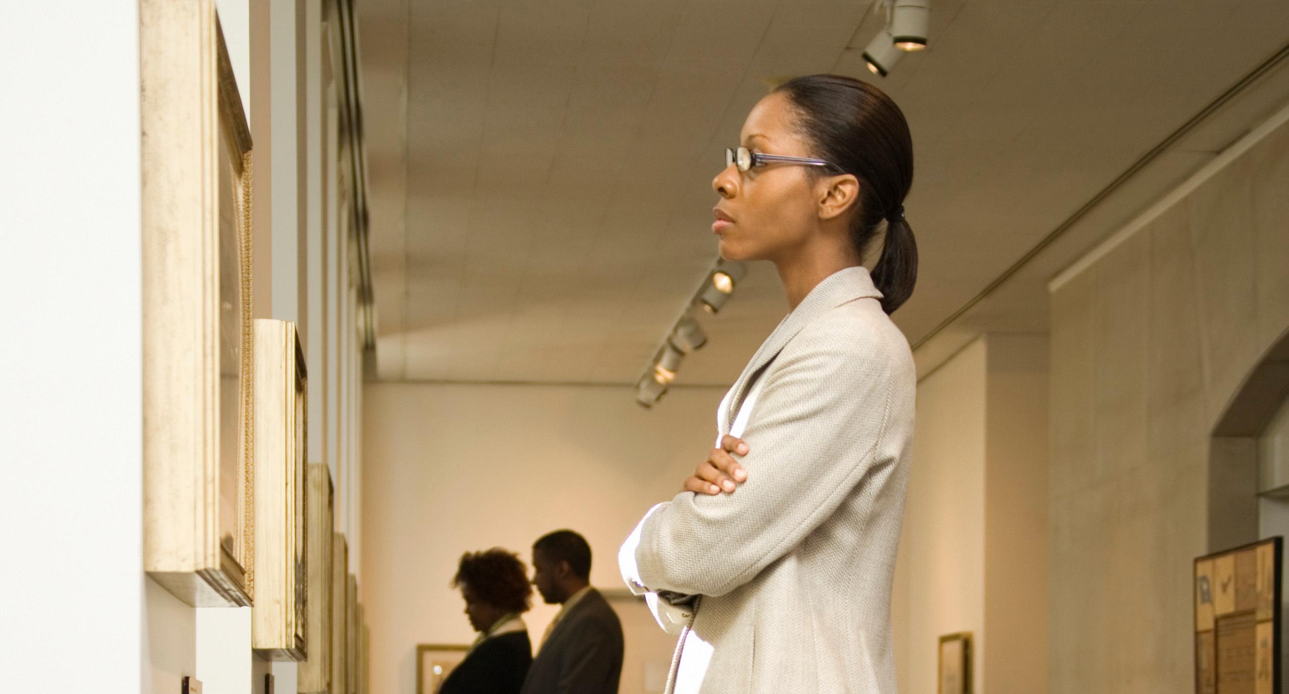 Woman at a Museum