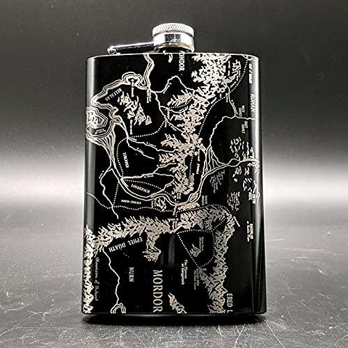 A flask with the map of mordor on it