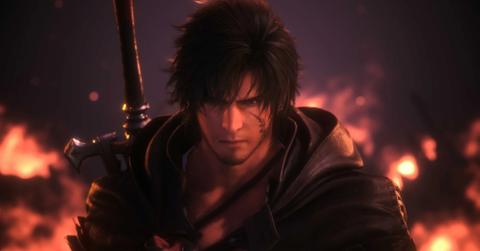 'Final Fantasy XVI' Main character Clive standing around a ring of flames.