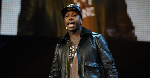 Jamal Edwards in a black leather jacket at Free The Children's We Day on March 7, 2014