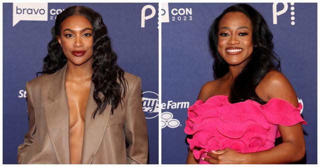 Jordan Emanuel and Jasmine Ellis Cooper of 'Summer House: MV' pose separately on the red carpet at BravoCon 2023.