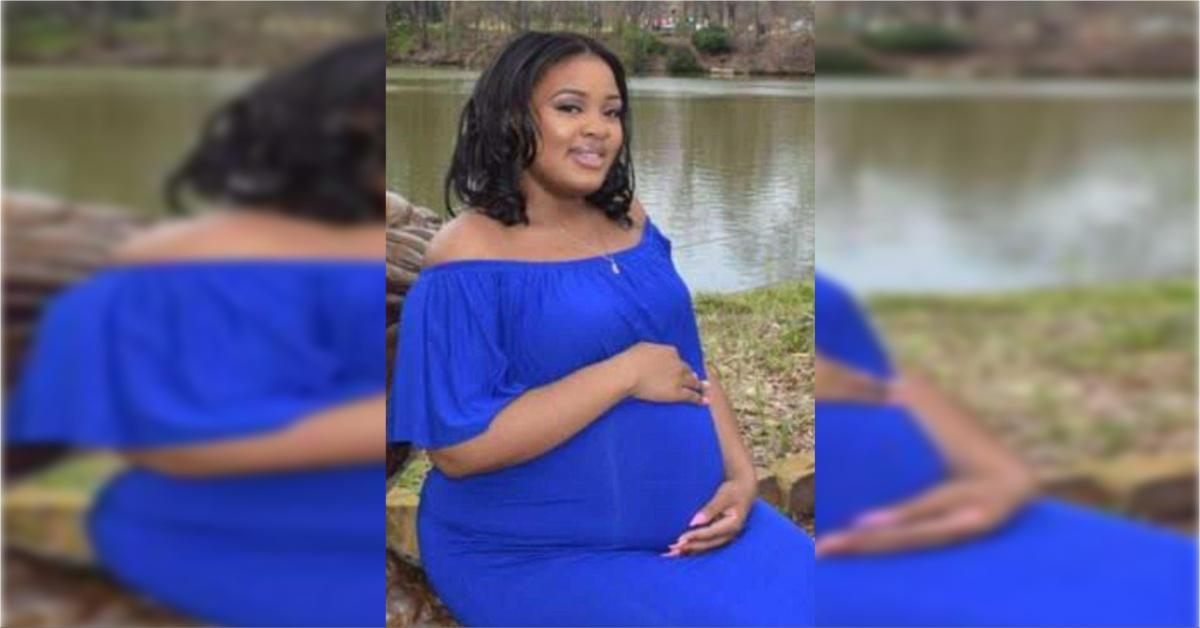 Adriana Smith poses for a photograph while pregnant. 
