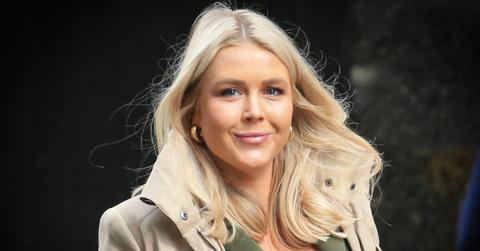 Karoline Leavitt holding coffee in April 2024.