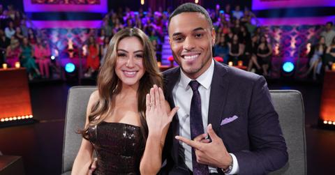 Juliana Pasquarosa and Grant Ellis during the Season 29 finale of 'The Bachelor.'