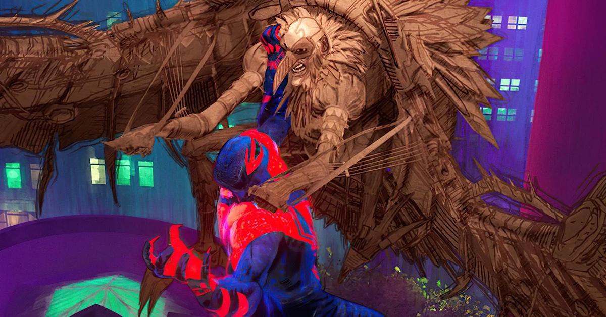 Miguel vs the Vulture in 'Across the Spider-Verse'