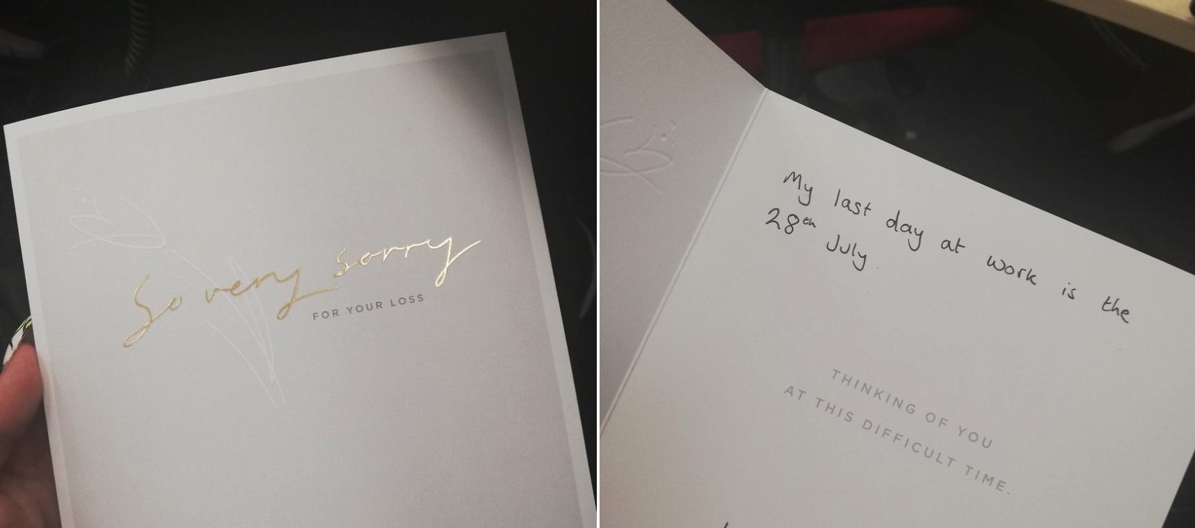 Man Resigns in Style With 'Sorry for Your Loss' Card That Has Everyone Laughing