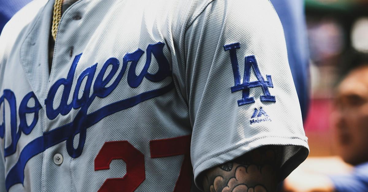 Dodgers jersey close up